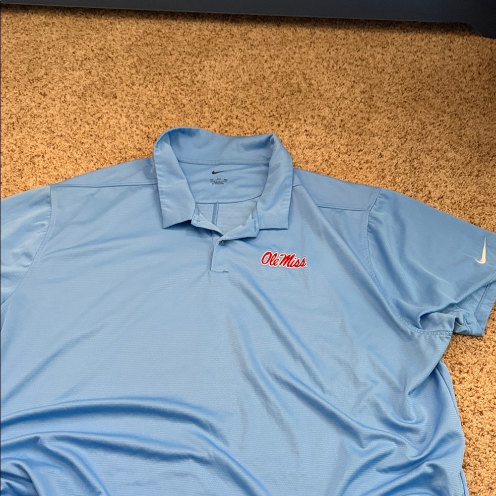 Nike Men's Light Blue Ole Miss Polo Shirt